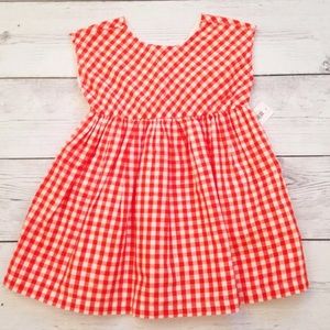 Baby Orange And White Gingham Dress - 0-3 Months
